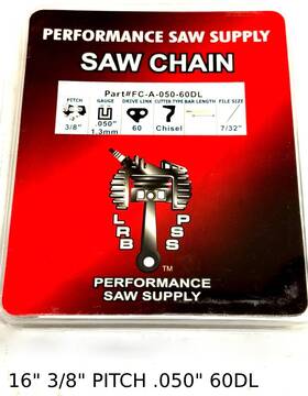 Performance Saw Supply Fc-a-050-60dl 16 Inch Chain 60dl 3/8 Fit Homelite Super Xl Xl12 330 360 350 Old Blue Big Red 410