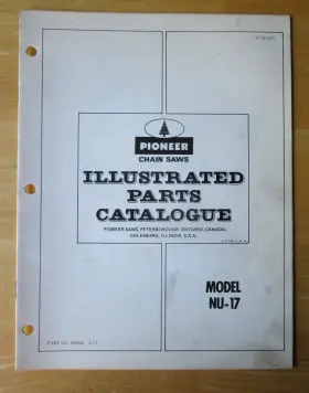430303 Pioneer Nu-17 Chain Saw Parts Catalog Manual Model P/n Dated 1972