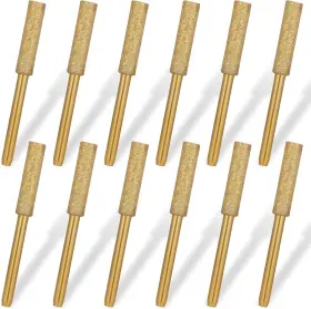 Hlsppxg1p Piriuuo 12 Pcs 3/16-inch Diamond Chainsaw Sharpener Bits High Hardness Sharpen