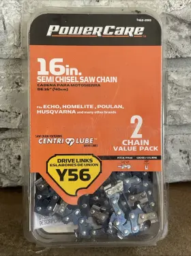 462-280 Power Care New Y56 16 Inch Semi Chisel Saw Chain Bonus 2-pack