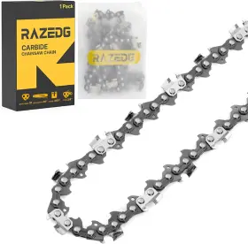 Razedg 037936128126 20 Inch Carbide Chainsaw Chain 3/8 Pitch .050 Gauge 70 Drive Links Fits