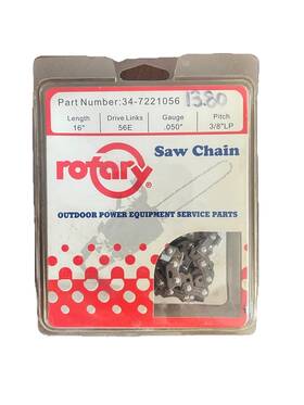 Rotary 34-7221056 16 Inch Chainsaw Chain 3/8 Lp .050 Gauge 56 Drive Links New