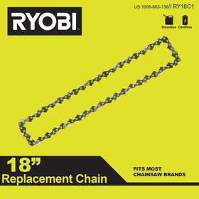Ryobi 744759156853 18 Inch 0.050-gauge Replacement Full Complement Standard Chainsaw Chain 62 Links