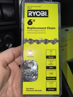 0.043-ga Ryobi Ry6c1 Replacement Full Compliment Chainsaw Chain 38-links 6 Inch