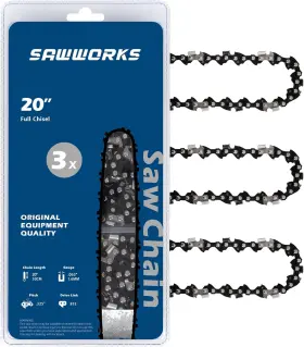 063-germansteel Sawworks .063-germansteel 3-pack Chainsaw Chain 20 Inch .325 Pitch .063 Gauge 81 Drive Links For 26rs-8