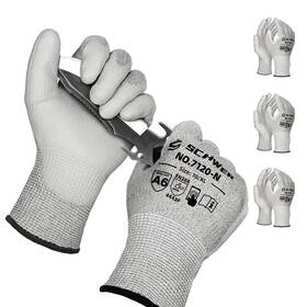 Schwer 7120 3 Pairs Cut Resistant Gloves Ansi A6/a7 Send Randomly X-large Grey