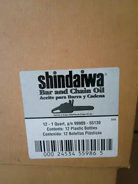 5565788 Shindaiwa Chainsaw Bar And Chain Oil Set Of 12 1 Quart Bottles