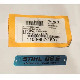 1108-967-1501 Stihl New Old Stock Oem Model Plate Tag Emblem 08 S 08s Chainsaw 11089671501