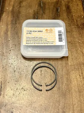 1130-034-3002 Stihl New Genuine 2 Piston Rings 38x1.2mm Ms171 Ms180 Ms194 Oem