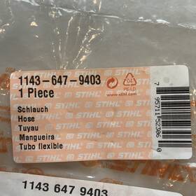 Stihl 1143-647-9403 Hose 1143 647 9403 Black Rubber 1 Pack For Chainsaw Replacement Part