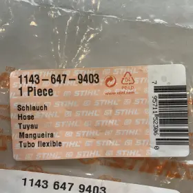 1143-647-9403 Stihl Hose 1143 647 9403 Black Rubber 1 Pack For Chainsaw Replacement Part