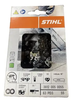 3612-005-0055 Stihl 3612 005 0055 Duro Carbide 3/8 Inch P 1.3mm .050 55 16 Chain 63pd3