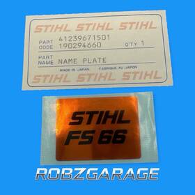 Stihl 4123-967-1501 Nee Genuine Fs66 Name Plate Decal 4123 967 1501 Oem B17
