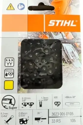 33rs Stihl 795711251482 Genuine Oem 3623 005 0105 32 Inch Chainsaw Chain 3/8 Pitch 0.050 Gauge