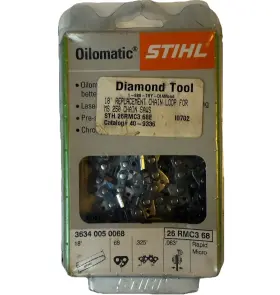 26rmc3-68 Stihl 795711335007 Oem Sthil Oilomatic Rapid Aw Chain .325 Inch Pitch .063 Gauge 18
