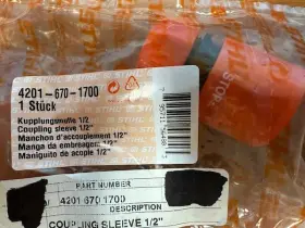 4201-670-1700 Stihl 795711564803 Part # Coupling Sleeve 1/2 Inch