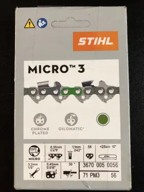 71pm3 Stihl 795711961640 56 - 10 Inch Chainsaw Chain 3670 005 0056 1/4 P 0.43 Gauge Dl