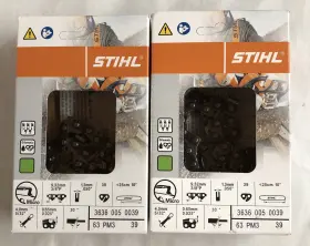 0039 Stihl 886661290390 2 Oem 10 Inch 63 Pm3 39 Chainsaw Chains 3/8 P .040 G Dl 3636 005
