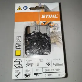 13rms Stihl 886661291328 Chain 64 Links 12 Inch .050 X1/4