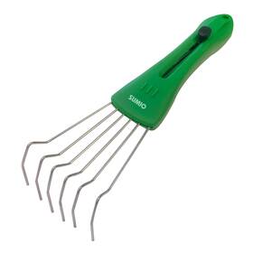 Sumio 3724 Adjustable Hand Rake 6-tine Wire Broom 4-position Head Green