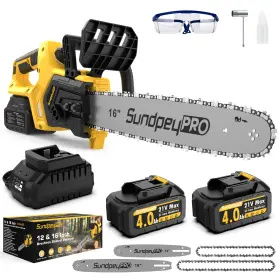 Wncs001 Sundpeypro Brushless Electric Cordless Chainsaw - 12 Inch And 16 Yellow Black
