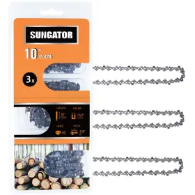 Sg-s40 Sungator 972014030523 3-pack 10 Inch Chainsaw Chain 3/8 Lp Pitch - .050 Gauge 40 Drive