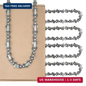Teeanees 721691314527 5 Pack 6-inch Chainsaw Chain 1/4 Inch Lp Pitch .043 Gauge 37 Drive Links Replacemen