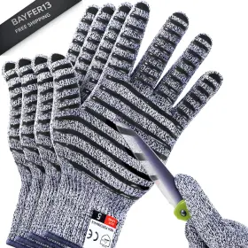 Tesuchan 742404523647 2 Pairs Cut Resistant Work Gloves X-large Level 5 Grey