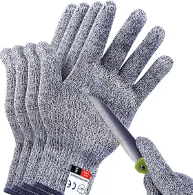 Thomen 016071169164 4 Pcs M L Cut Resistant Gloves Level 5 Medium Pack Of Grey