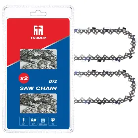 33rs Tm Twomem 653871398068 2pack 20 Inch Chainsaw Chain 3/8 Pitch .050 Gauge 72 Drive Links Fits