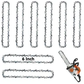 Am554232 Tolare 8 Pcs 6 Inch Mini Chainsaw Chain Replacement Chains For Cordless Electric Por