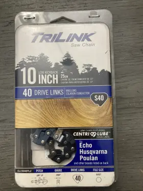 Cl15040tl2 Trilink 10 Inch Saw Chain - 40 Drive Links S40 .050 Fits Echo Husqvarna Poulan Jd