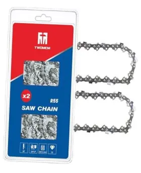 55dl Twomem 653871398051 2-pack 16 Inch Chainsaw Chain R55 3/8 Lp .043 X2 Chains