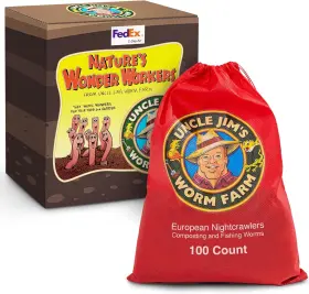 100srw Uncle Jims Worm Farm 100 Count Super Red 1 Pack Of Brown