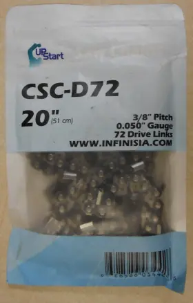Csc-d72 Upstart Components 20 Inch L 3/8 Pitch 0.050 Gauge 71 Link Chainsaw Saw Chain