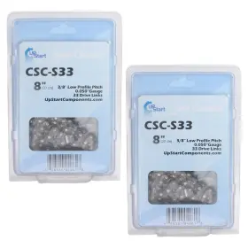 Csc-s33-2pk-dl22 Upstart Components 2-pack 8-inch Chainsaw Chain Replacement For Kobalt Ksp 80-07 40v Polesaw