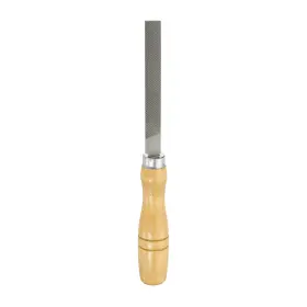 Uxcell 614462027170 Flat Medium Cut File 4 Inch Double Teeth High Carbon Steel With Wood Handle