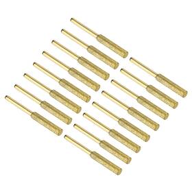 Uxcell 746453420209 3/16 Inch Diamond Chainsaw Sharpener Sharpening Stone Titanium Plating Golden 16pcs