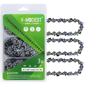 Ushb-sc15 V-modest 3pack 20 Inch Chainsaw Chains 80 Drive Links .325 Pitch .050 Gauge Full Chi