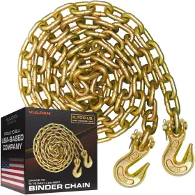 678532 Vulcan Binder Chain With G70 5/16 X 20&apos Grab Hooks Individual Zinc