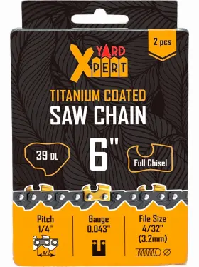 Yard Xpert 198168440223 6 Inch Titanium Mini Chainsaw Chain Replacement For Cordless Electric Small Saw