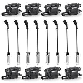 Yikesai Uf413 Set Of 8 Square Ignition Coil Pack And 748uu Spark Plug Wires Compatibl