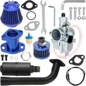 Hyq07-xyq-blue Yoxufa Vm22 Carburetor Muffler Stage 1 Assembly For Predator 212cc 196cc Blue
