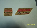 Jonsered Chainsaw Model 670 Champ 2 Piece Side Cover Decal Set New. Price: $29.99.