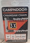 Pk Campndoor 18 Inch Chainsaw 3/8"LP Pitch .050" Gauge 62 Link Nip New. Price: $15.00.