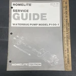 Homelite Waterbug P100-1 Pump Major Overhaul Service Repair Manual Good. Price: $49.95.
