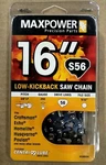 Maxpower 16 Low Kickback Chainsaw Chain, Universal, .050, 3/8, 56 Links - New. Price: $12.50.