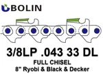 Chainsaw 3/8" Lp .043 Gauge 33 Dl Some Ryobi B&d Homelite Bauer More New. Price: $6.99.