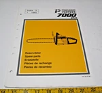 Vintage Pioneer Partner 7000-PLUS Chainsaw Spare Parts List 1985 Used. Price: $14.00.