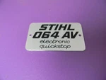 New Name Tag Badge For Stihl 064AV Electronc Quickstop Chainsaw --- Dr. 72. Price: $12.00.